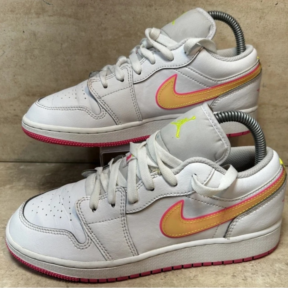 Jordan 1 Low Edge Glow GS CV4610 100 Youth 5Y Womens 6.5 Shoes Sneakers Nike Air